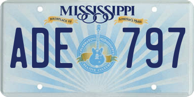 MS license plate ADE797