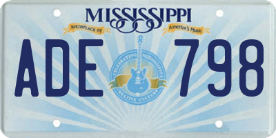 MS license plate ADE798