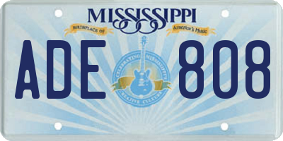 MS license plate ADE808