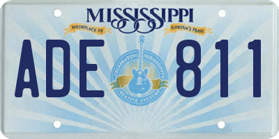MS license plate ADE811