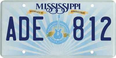 MS license plate ADE812