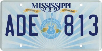 MS license plate ADE813