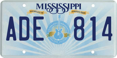MS license plate ADE814