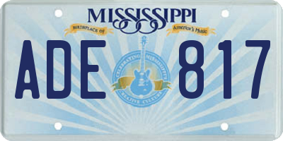 MS license plate ADE817