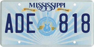MS license plate ADE818