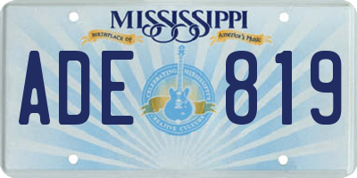 MS license plate ADE819
