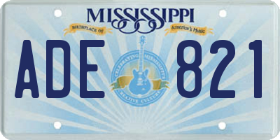 MS license plate ADE821