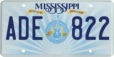 MS license plate ADE822