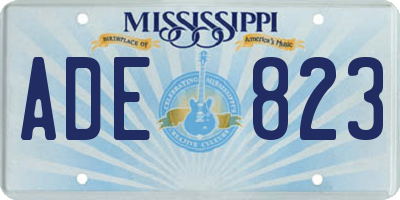 MS license plate ADE823
