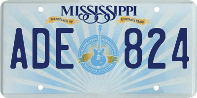 MS license plate ADE824