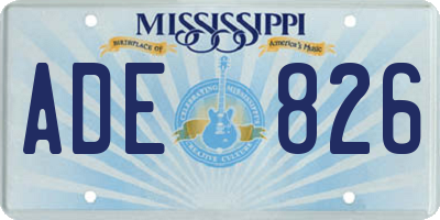 MS license plate ADE826