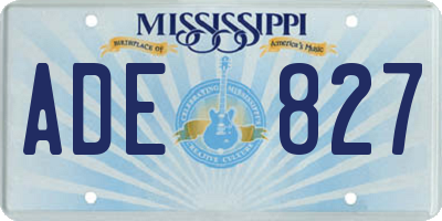 MS license plate ADE827