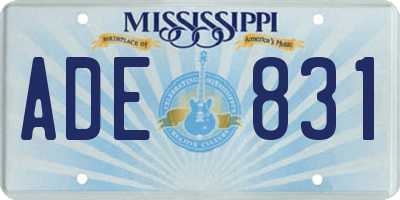 MS license plate ADE831