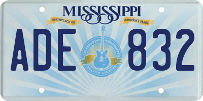 MS license plate ADE832