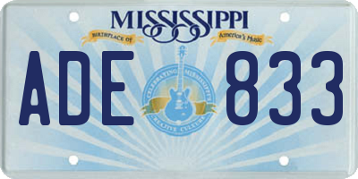 MS license plate ADE833