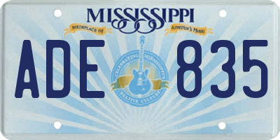 MS license plate ADE835