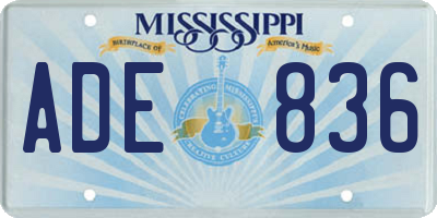 MS license plate ADE836