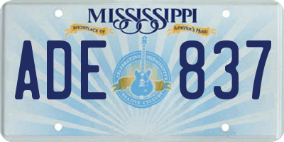 MS license plate ADE837