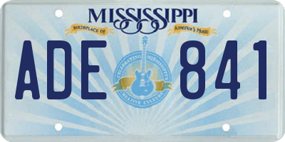 MS license plate ADE841