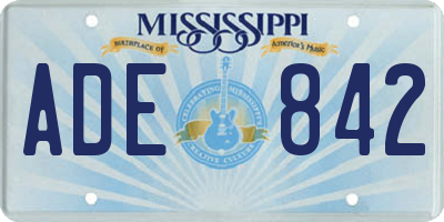 MS license plate ADE842