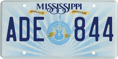 MS license plate ADE844