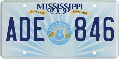 MS license plate ADE846