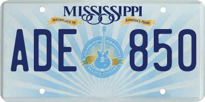 MS license plate ADE850