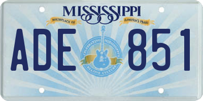 MS license plate ADE851