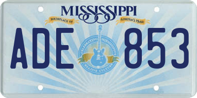 MS license plate ADE853