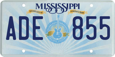 MS license plate ADE855