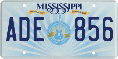 MS license plate ADE856