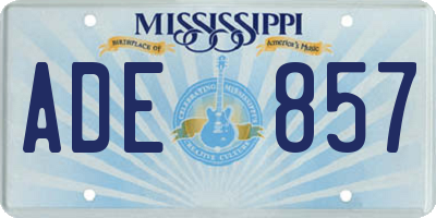 MS license plate ADE857