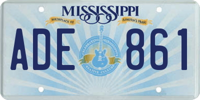 MS license plate ADE861