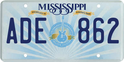 MS license plate ADE862