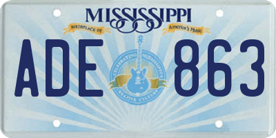 MS license plate ADE863