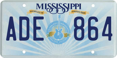 MS license plate ADE864