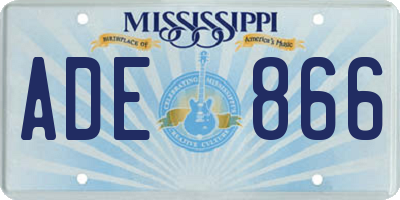 MS license plate ADE866