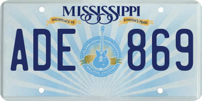 MS license plate ADE869