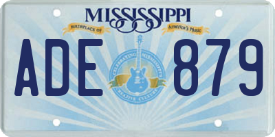 MS license plate ADE879
