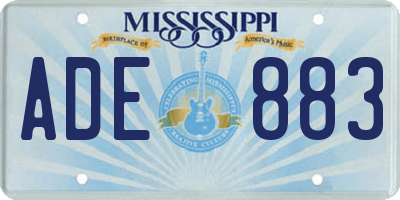 MS license plate ADE883