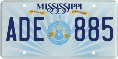 MS license plate ADE885