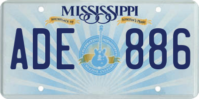 MS license plate ADE886