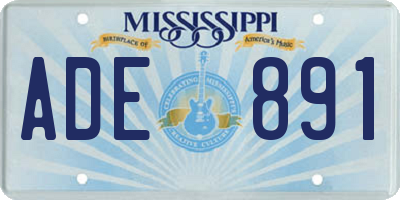 MS license plate ADE891