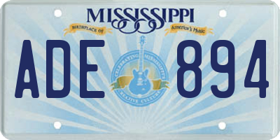 MS license plate ADE894