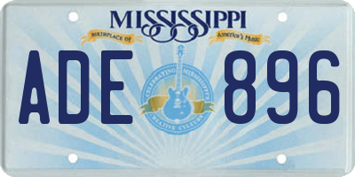 MS license plate ADE896