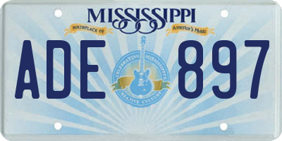 MS license plate ADE897