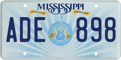 MS license plate ADE898