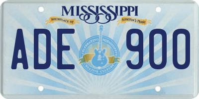 MS license plate ADE900