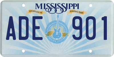 MS license plate ADE901