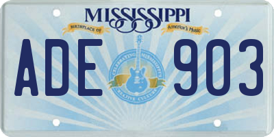 MS license plate ADE903